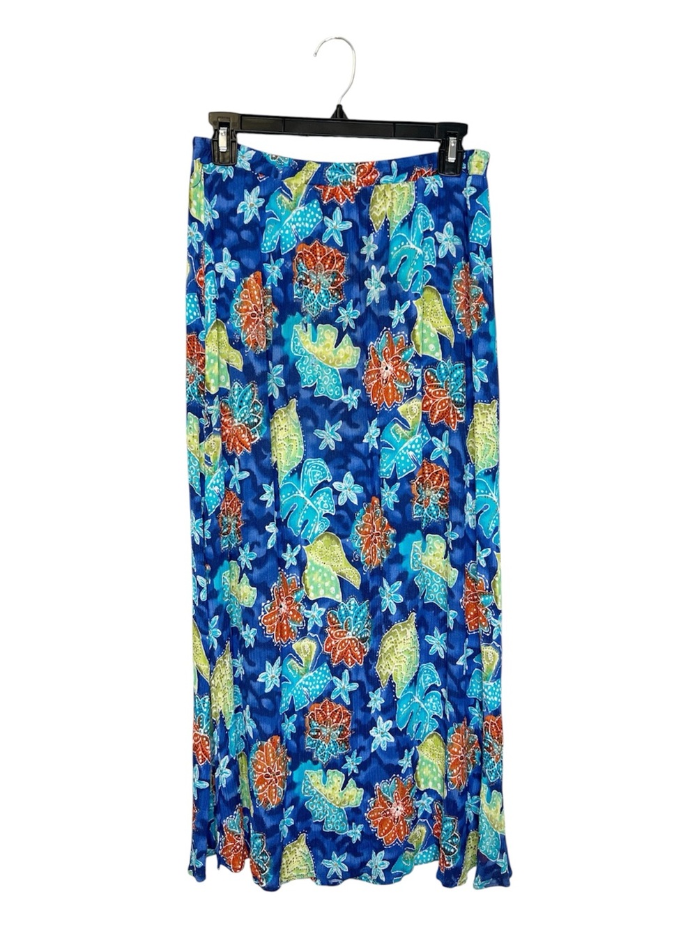 Vintage Melrose Collectibles Blue Floral Maxi Skirt size Medium